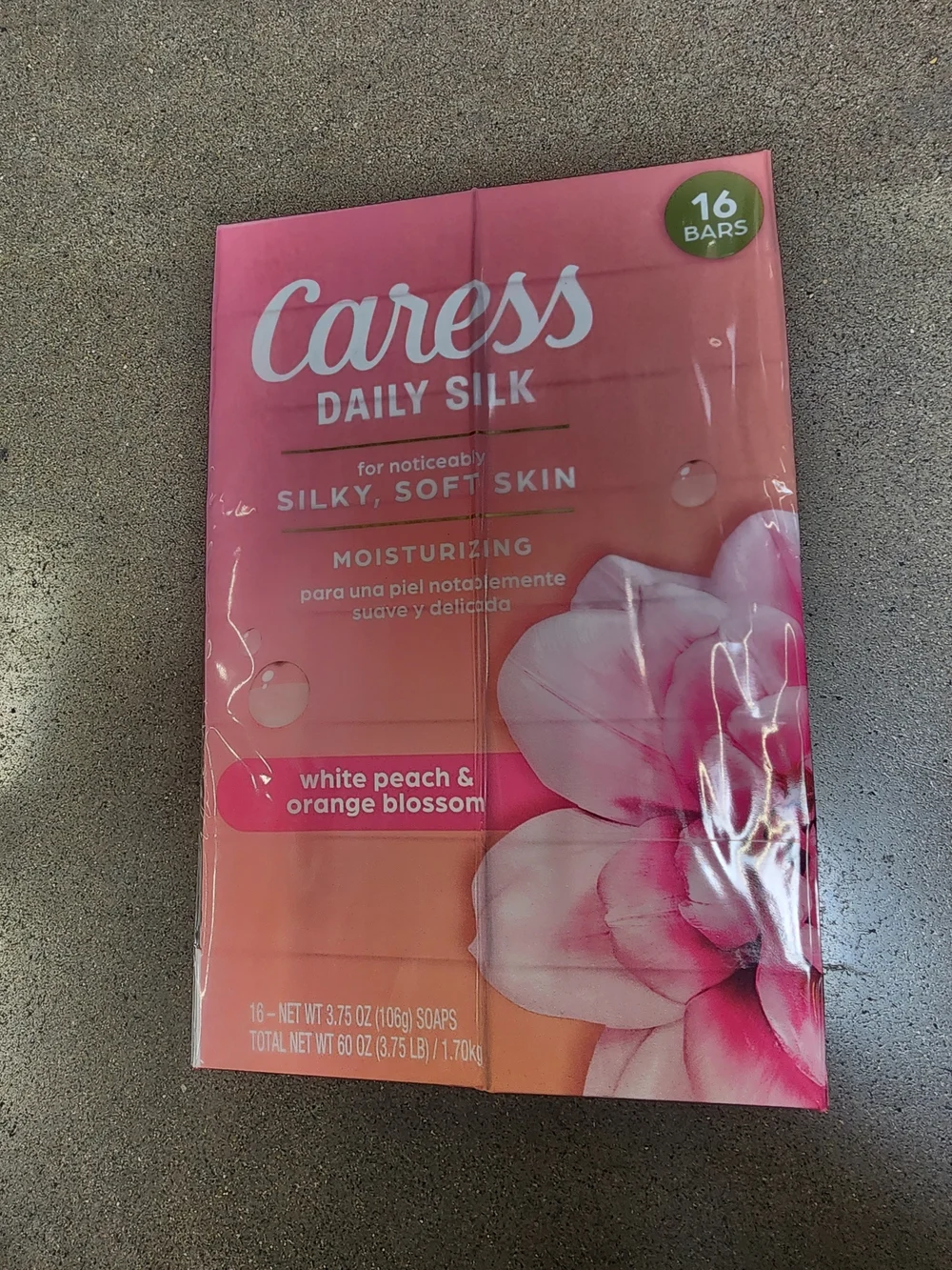 Caress Daily Silk Moisturizing Soap Bars - White Peach & Orange Blossom (Pink)